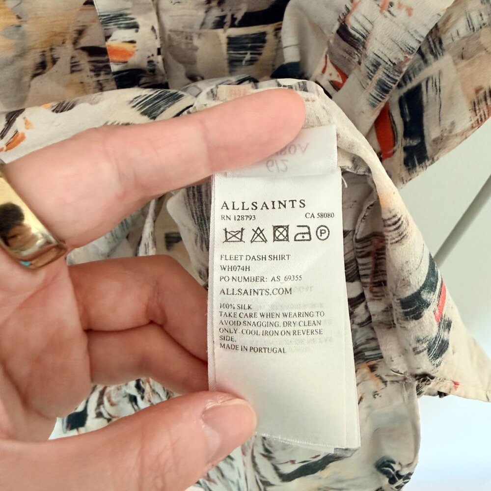 Allsaints Graphic Loose-fitting Button-down Blouse - Picture 5 of 5